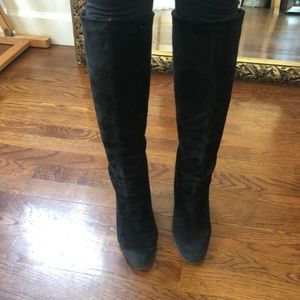 SOLD Black Suede Christian Louboutin Wedge Boots